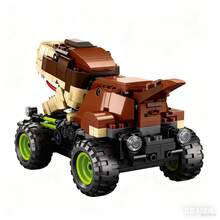 WPOXH B Ancient Dinosaur Assembly Building Block Remote Control Car Particle Boy Puzzle Advanced Model Toy Dinosaur Remote Control Car, Assembled Off-Road Vehicle, Terrain Vehicle, Inspired By Model Enthusiasts - Brown Dinosaur Remote Control Car - View 6