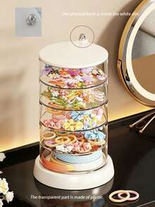 360° Rotating Baby Hair Accessories Organizer, Multi Layer Clear Storage Box For Hair Clips, Headbands, Nursery Room Desktop Display Container - Storage Rack - View 9