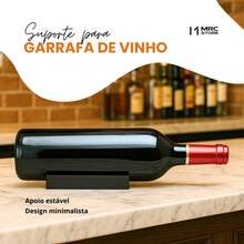 Kit 3 Suportes Para Garrafa De Vinho Mesa /balcão /decoração - Preto - Visão 2