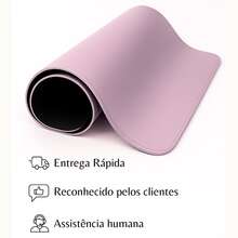 Desk Pad Grande Rosa Claro Feltro Costurado Básico - Rosa Claro - Visão 4