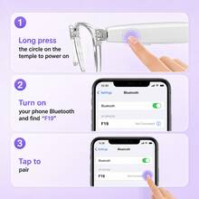 SENBONO Fashion AI Translation Smart Glasses Suitable For Women And Men, Support Over 100 Languages Real-Time Translation, Multi-Functional Audio Glasses With Built-In Microphone And Speaker, Can Answer/Reject Calls, Volume Control, Music Playback And Voice Call - View 7