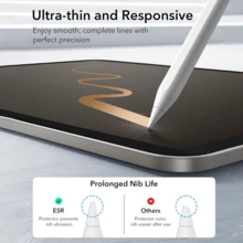 可拆卸磁吸紙感螢幕保護貼,適用於 iPad 2024Air/2024Pro 11 吋/13 吋、第10/9/8/7/6/5代 (10.9 吋/10.2 吋/9.7 吋)、Pro 11 吋 2022-2021-2020-2018、Pro 12.9 吋 2022-2021-2020-2018、Mini6 8.3 吋、Mini4/Mini5 7.9 吋,高畫質、無氣泡、可拆卸且可重複使用 - 無色 - 查看 5