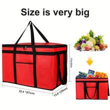 ZBEZBE Insulated Food Delivery Bags, XXXL Hot And Cold Pizza Delivery Bags, Commercial Large Capacity Insulated Bags, Doordash Catering Cooler Bags, Party Warmers - Premium Red - View 4