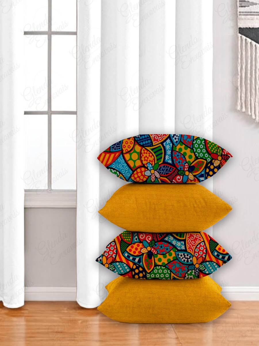 4 Cushion Covers, Various Combinations, 45x45 Cm - AL - 羅梅羅布里托 - 黃色 - 查看 1