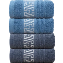 4pcs-Super Soft Towels - Upgraded Thickened Super Absorbent Lightweight Black Grey Blue, Essential For Home Bathroom, With Reinforced Edge Striped Design, Pink Blue Tone Modern Style | Towel Series - Multicolor - View 14