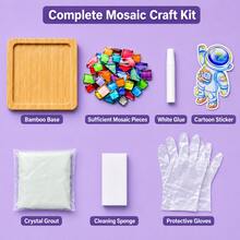 Kit de Artesanato DIY para Porta-Copos em Mosaico, Conjunto para Fazer Porta-Copos de Bambu com Azulejos de Vidro Coloridos, Suprimentos de Arte Criativa Feita à Mão, Alívio de Stress, Presente DIY para Adultos - Multicolorido - Ver 9