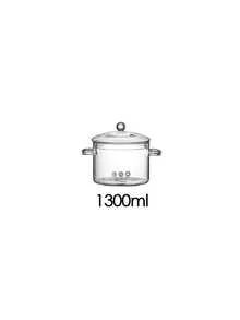 1.3L 1.5L 1.9L 透明寬口玻璃鍋，湯鍋、麵鍋、火鍋與湯鍋耐熱耐用，適用於明火，通用於電陶爐，附透明鍋蓋，適合廚房家用 - 彩色 - 查看 14