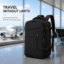 Travel Backpack (40x25x20cm), Large Capacity. Suitable For Commuting Travel Work And Transportation. Simple And Stylish, Family Outings And Sports - Black - View 11