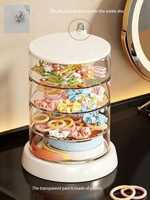 360° Rotating Baby Hair Accessories Organizer, Multi Layer Clear Storage Box For Hair Clips, Headbands, Nursery Room Desktop Display Container - Storage Rack - View 10