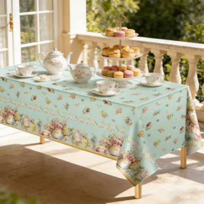 1/3pcs Spring Floral Plastic Tablecloth 54x108inch Vintage Tea Party Decor, Suitable For Spring Garden Party, Wedding, Birthday Party Supplies
