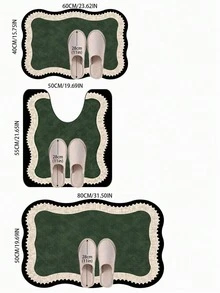 Alfombra de baño con forma asimétrica color verde musgo, alfombra de baño, felpudo, alfombra pequeña, alfombra, tapete, decoración del hogar, alfombra de área, felpudo exterior, decoración del hogar, alfombra de área, alfombra de dormitorio, alfombra lavable - Multicolor B - Ver 13