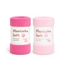 Set Of 2 Soft Microfiber Baby Blankets - 嬰兒粉/珊瑚粉 - 查看 1