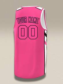 Personalized Custom Basketball Jersey Sports Shirt, Can Print Custom Team Name And Number, Unisex For Men Women And Teens - Pink - View 4