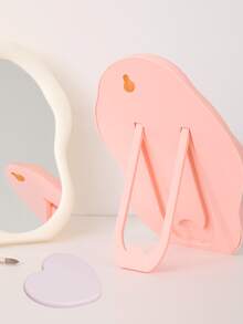 1pc Asymmetrical Cloud-Shaped Makeup Mirror, Minimalist Freestanding Vanity Mirror With Adjustable Angle, Suitable For Vanity, Desk, Office, Bedroom, No Electricity Needed, Wedding Decor, Best Home Decor, Back To School Decor - Multicolor - View 13