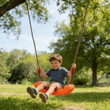 1PC Fun & Fitness Swing For Outside, Swing Seat, Sensory Swing Rope Swing For Tree Swing Set Accessories Saucer Swing Disc Swing Backyard Swing Indoor-Outdoor Climbing Frame Sports & Outdoor Play Toys - 橘色 - 查看 3