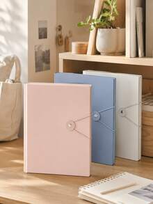 Morandi Color A4 Snap Folder, 40/60/100 Pages Optional, Soft Low Saturation Tones, Minimalist Soothing Design, Keeps Documents Organized And Adds A Sense Of Ritual To Desktop Arrangement - Multiple Styles - View 5