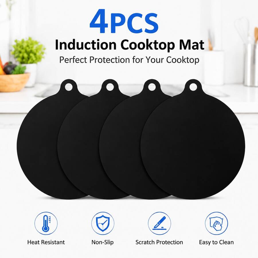 Round Silicone Induction Cooktop Protector Mat, Heat Resistant Non-Slip Mat, Anti-Splatter Easy To Clean Mat, Suitable For Home, Kitchen Stove Protector Mat - View 1