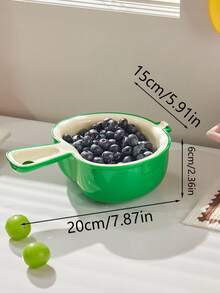 1pc Fruit Plate With Apple Colander Basket, Double-Layer Kitchen Fruit Washing Tool, Draining Basin, Dopamine Style New Handle Apple Colander Basket, Double-Layer Fruit Washing Tool, Exquisite Small Fruit Plate For Kitchen, Home And Living Room - Apple-shaped - View 14
