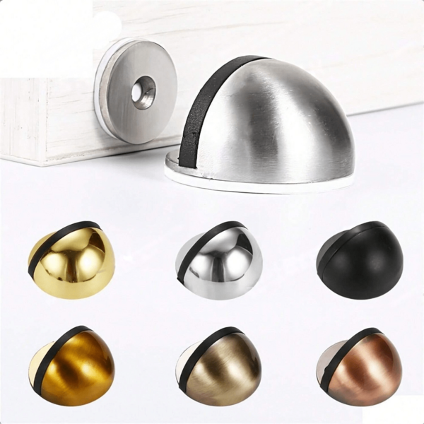2/4pcs Magnetic Floor Door Stopper, Stainless Steel Magnetic Door Catch With Double-Sided Adhesive, Drill-Free Built-In Door Clip, Home Use #Door Stopper #Home Hardware #Magnetic Door Catch #Stainless Steel #Drill-Free Installation