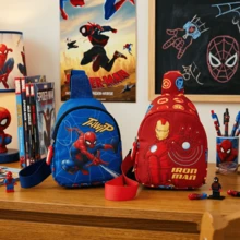 Marvel 2026新款蜘蛛人卡通印花肩背包 旅行零食斜背包 卡通胸包 - 多色 - 查看 1