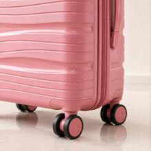 Carry-On Suitcase 10kg Premium Polypropylene PP Ultra Resistant Expandable With 360 Degree Double Wheels Built-In Lock Organized Internal Compartment Hand Luggage Rigid Bag - 粉色 - 查看 3