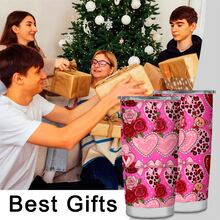 1pc 20oz Pink Leopard Heart Rose Bear Stainless Steel Tumbler With Lid Insulated Coffee Travel Mug Reusable Water Cup For Women Girls Gift Birthday Bachelorette Party Bridal Shower Labor Day Halloween Thanksgiving Christmas New Year - Multicolor - View 11