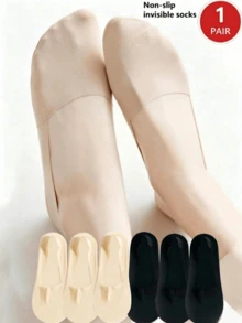 OBOVAY 6雙女款夏季矽膠防滑隱形超薄冰絲船襪，日系JK風透氣休閒彈性襪 - 彩色 - 查看 12