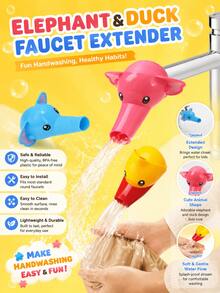 1 buah Nozzle Ekstensi Keran Gajah Kartun, Aerator Pengarah Air Anti-Percikan untuk Wastafel Rumah; Cocok untuk Mencuci Wastafel Kamar Mandi, Membersihkan Buah dan Sayuran di Wastafel Dapur; Hadiah untuk Penyewa Rumah, Hadiah Paskah untuk Rumah Baru, Hadiah Natal untuk Rumah Baru, Kepala Pengarah Hemat Air Ekstensi Keran Gajah Kartun Universal - Perpanjangan keran - View 2