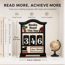 1pc Wooden Reading Counter Book Reading Counter Desktop Decor Fun Desktop Calendar Wooden Handicraft 1pc Wooden Reading Counter Wooden Craft Pendant Fun Bookshelf Decor Decorative Gift Personalized Book Reading Tracker, This Year's Reading Volume Counter, Library Decor, Bookshelf Decor Book Tracking Sign, Reader Gift, Book Lover Gift, Book Fan Christmas Gift - Black Cat Bonsai Reader - View 2