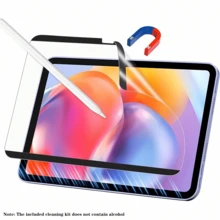 可拆卸磁吸紙感螢幕保護貼,適用於 iPad 2024Air/2024Pro 11 吋/13 吋、第10/9/8/7/6/5代 (10.9 吋/10.2 吋/9.7 吋)、Pro 11 吋 2022-2021-2020-2018、Pro 12.9 吋 2022-2021-2020-2018、Mini6 8.3 吋、Mini4/Mini5 7.9 吋,高畫質、無氣泡、可拆卸且可重複使用 - 無色 - 查看 3