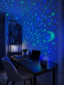 1pc Star & Moon Projection Light, Colorful Starry Sky & Moon Projection | Suitable For Bedroom, Living Room, Bedside, Room Decoration | USB Powered - Multicolor - View 7