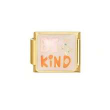 Fashionable Single-Section Charm Module Elastic Bracelet, Stainless Steel Module Accessories For Personalized DIY Bracelet Making Kit, Italian Fashion Item, Suitable For Everyone, Painted Patterns With Cat, Flower, Star And Heart Elements, Versatile Multi-Function Jewelry - Multicolor - View 22