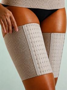 1 Pair Women's Shaping Leg Bands, Comfortable Ring Compression Design With Adjustable Snap Buckles, Slimming For Fitness Equipment Training, Indoor Workout And Daily Wear - Multicolor - View 22