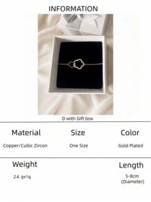 1 buah Gelang Simbol Tak Terhingga Mewah dari Tembaga Zirkonia yang Dapat Diatur untuk Wanita, Cocok untuk Pesta Sehari-hari dan Pernikahan - Yellow Gold - View 11