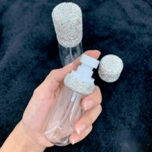 1 Stück 60ml Luxus Mode Reise Sprühflasche, leichte Luxus Strass verzierte Ultra-Fein Sprüh Kosmetik Toner Nachfüllbare Leere Flasche, Drucktyp Geschenk - Übersicht 6