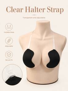 Mango-Shaped Silicone Adhesive Bra, Strapless Invisible Push-Up Bra, Detachable Transparent Straps, Essential For Wedding Dress, Evening Gown And Low-Cut Tank Top, Strong Lift And Anti-Sagging, Soft And Reusable, Sexy Wedding Party Essential, Breathable And Gentle For Sensitive Skin, Natural Invisible And Seamless - Multicolor - View 3