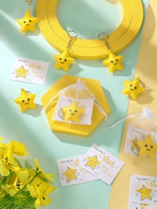 60/30/3pcs Cute Star Keychains, (Includes Star Keychains, Inspirational Star Cards, Organza Bags) Thank You Gifts, Rewards And Party Favors, Car Keychains, Women's Keychains, Backpack Keychains, Bag Charms (Perfect As Gifts, Welcome Gifts, Team Rewards, Back To School) - Multicolor - View 5