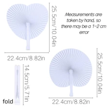 5-1pc Heart/Round Shaped Paper Fan, Foldable Design, Easy To Store, Compact And Portable For Carrying, Cute Handheld Cooling Fan For Summer, Suitable For Beach Party, Holiday Decoration, Wedding Gift, Daily Cooling - White - View 7