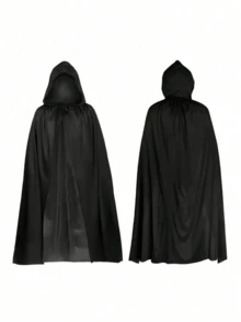 Jubah Berkerudung Gaya Abad Pertengahan Vintage untuk Kostum Cosplay Penyihir Vampir Malaikat Maut, Pesta Halloween, Pertunjukan Panggung, Jubah Atmosferik - Hitam - View 11