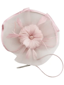 1pc Women's 50s & 60s Style Floral Mesh Ribbon Headband Hat, Elegant Tea Party, Kentucky Derby Or Wedding Headpiece, Special Occasion Hat - A - View 4