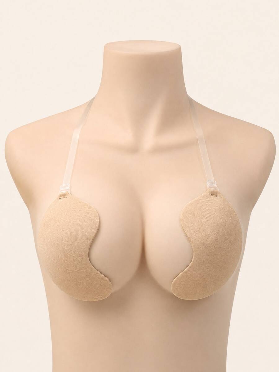 1pc Push-Up Invisible Self-Adhesive Bra With Adjustable Straps, Suitable For Camisoles And Backless Dresses - Multicolor - View 1