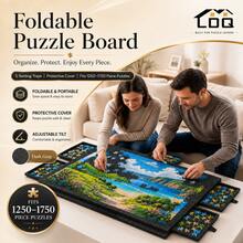 LDQ 2026 New Foldable Puzzle Board With 5 Sorting Trays & Protective Cover, Adjustable Tilt Jigsaw Puzzle Table For 1250-1750 Pieces, Dark Gray Non-Slip Felt Puzzle Mat Organizer, Portable Puzzle Gift For Adults & Families - Dark Grey - View 1