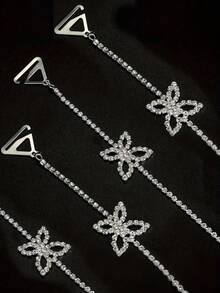 2 piezas Cadena corporal de mariposa elegante y minimalista, accesorio de moda sexy invisible para hombros abiertos, cadena de hombro ajustable con strass - A - Ver 9
