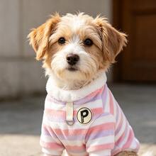 1件裝寵物毛絨連帽外套 貓狗幼犬冬季保暖連帽外套 多色可選 舒適印花連帽外套 - 彩色 - 查看 3