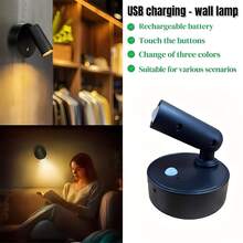Reletech Lampu Dinding LED yang Dapat Diatur, 3 Mode Cahaya, Baterai Isi Ulang, Kontrol Sentuh, Pemasangan Tanpa Bor, Dapat Diredupkan, Untuk RV, Kamar Tidur, Membaca, Lemari, Kabinet, Lorong - A - View 7