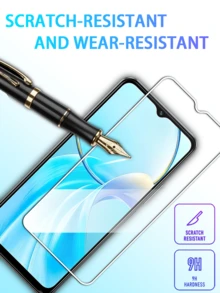 4pcs Tempered Glass Screen Protector, Compatible With VIVO Series Models, 1:1 Original Scale Full Coverage Protection, Anti-Drop And Anti-Scratch, Strong Oil And Fingerprint Resistance, Keeps Screen Clean And Bright, Phone Accessories, Birthday Gift - Clear - View 2