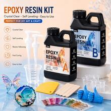 QIAO 500ml/1000ml 1:1 Epoxy Resin Kit - Crystal Clear, Non-Yellowing, Suitable For Jewelry Making, DIY Crafts And Home Decor - Multicolor - View 7