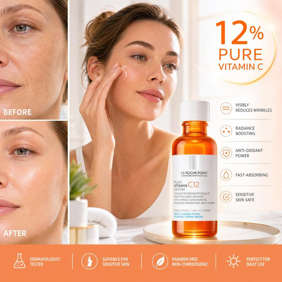 La Roche-Posay Anti Wrinkle Concentrate Pure Vitamin C12 Serum , Radiance Renovating, Anti-Oxidant 30ml/1oz - 如圖 - 查看 1