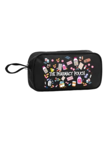 Waterproof Medication Organizer Bag, Portable Pill Pouch With Pharmacy Logo And Wrist Strap, Casual And Convenient For Daily Commute, Shopping And More. Essential Medical Accessory, Multifunctional Fabric Medicine Bag, Portable First Aid Kit, Outdoor Travel Pill Pouch, Dormitory Emergency Medicine Storage Bag, Suitable For Men And Women, Can Be Used As Medication Bag/Digital Accessory Organizer/Toiletry Bag Or Daily Makeup Bag - Multicolor - View 12