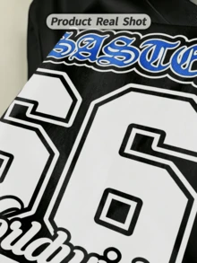 Men's Summer Casual Soft Round Neck Short Sleeve-Shirt,Disaster 66 Print Graphic Is Suitable Daily Wear. - Black - View 2